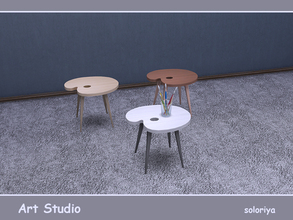 Sims 4 — Art Studio Palette Table by soloriya — Palette-shaped coffee table. Part of Art Studio set. 3 color variations.