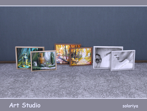 Sims 4 — Art Studio Floor Paintings v 2 by soloriya — Two floor paintings. Part of Art Studio set. 3 color variations.