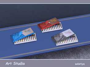 Sims 4 — Art Studio Acrylic Paint Set by soloriya — Acryl paint set in a box. Part of Art Studio set. 3 color variations.