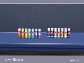 Sims 4 — Art Studio Acrylic Paints by soloriya — Seven acrylic paints. Part of Art Studio set. 2 color variations.