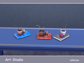 Sims 4 — Art Studio Book by soloriya — Book with a plant and a spool of thread. Part of Art Studio set. 3 color