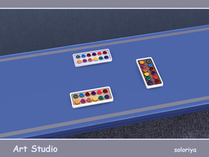 Sims 4 — Art Studio Watercolor Paints by soloriya — Watercolor paints. Part of Art Studio set. 3 color variations.