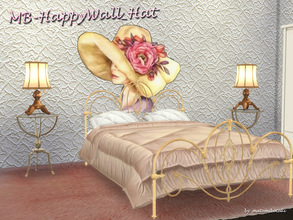 Sims 4 — MB-HappyWall_Hat by matomibotaki — MB-HappyWall_Hat, lady with a hat, stylish wall tatoo for your Sims 4 homes,