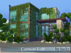 Sims 4 — Carmen Loft by Ineliz — A modern house for a young adult household.