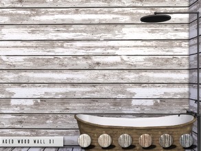 Sims 4 — Aged Wood Wall 01 by Torque3 — These aged wood walls provide a weathered and old look for your builds, the paint