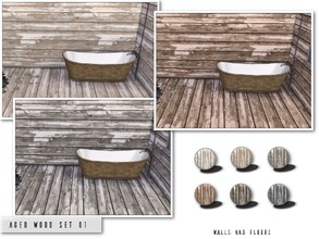 Sims 4 — Aged Wood Set 01 by Torque3 — These aged wood floors provide a weathered and old look for your builds, the paint