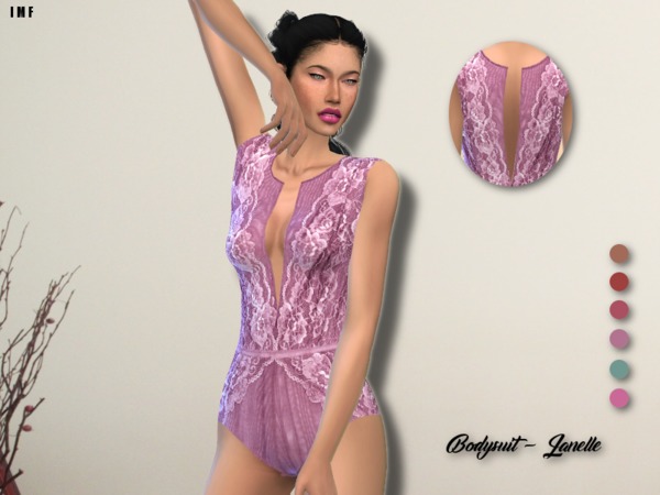 Sims 4 — IMF Bodysuit - Janelle by IzzieMcFire — Bodysuit Janelle contains 6 colors. Standalone item with thumbnail.