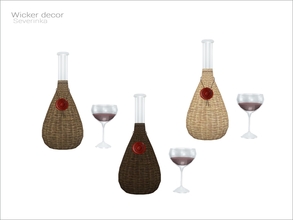 Sims 4 — Wicker bottle with wine by Severinka_ — Wicker bottle with wine Build / Buy category: Decor / Miscellaneous 3