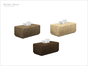 Sims 4 — Wicker box with napkin by Severinka_ — Wicker box with napkin Build / Buy category: Decor / Clutter 3 colors