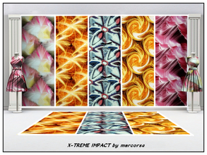 Sims 3 — X-treme Impact_marcorse by marcorse — Five 'in ya face' patterns with extreme impact. All are found in Abstract,