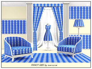 Sims 3 — Fancy Geo_marcorse by marcorse — Geometric pattern: vertical design of fancy arrowheads and triangles in blue