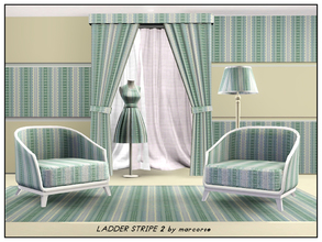 Sims 3 — Ladder Stripe 2_marcorse by marcorse — Geometric: blue green and white ladder stripe in a vertical design