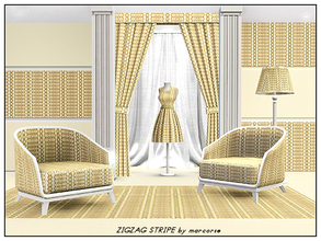 Sims 3 — Zigzag Stripe_marcorse by marcorse — Geometric: vertical zigzag stripe in yellow and brown