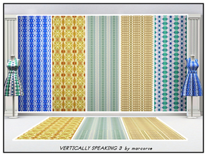 Sims 3 — Vertically Speaking 2_marcorse by marcorse — Five vertically oriented patterns for your Sim decor. All are found