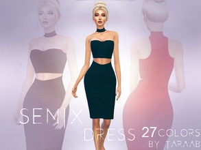 Sims 4 — Senix Dress by taraab — A new dress design that comes in 27 colors! Available for sims aged teen to elder and