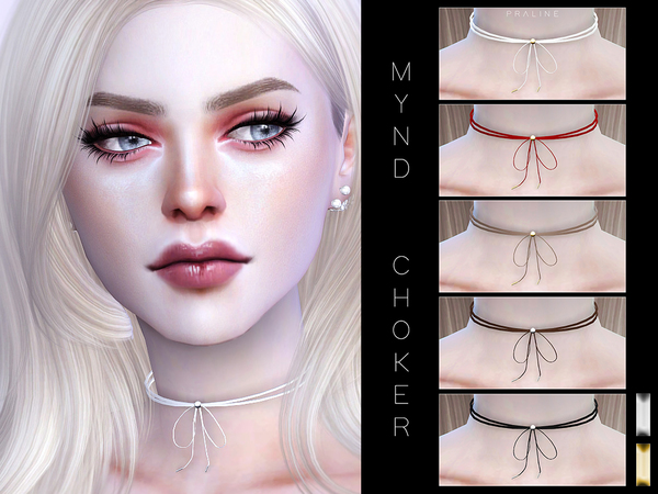 Sims 4 — Mynd Choker by Pralinesims — Choker in 10 colors.