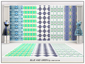 Sims 3 — Blue and Green_marcorse by marcorse — Five patterns in shades of blue and green - various categories [Abstract,