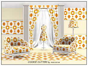 Sims 3 — Cookie Cutters_marcorse by marcorse — Geometric pattern: alternating bands of ellipse and diamond shapes in gold