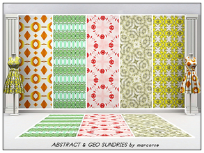Sims 3 — Abstract and Geo Sundries_marcorse by marcorse — Five patterns with abstract themes - Floral Bands 4 and Chaos 4