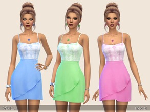 Sims 4 — Pastel by Paogae — Mini dress for summertime in three pastel colors, tank top and wrapover skirt. Categories: