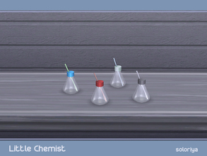 Sims 4 — Little Chemist Beaker version A by soloriya — Glass beaker with a cap and straw. Part of Little Chemist set. 4