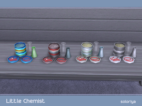 Sims 4 — Little Chemist Chemical Dishes by soloriya — Set of chemical dishes with bacteria and worms. Part of Little