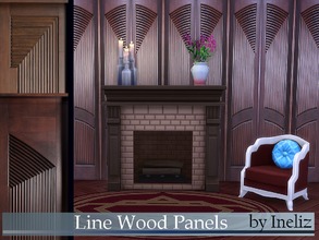 Sims 4 — Line Wood Panels by Ineliz — A set of wooden panels in different line pattens.