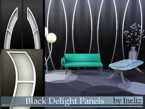 Sims 4 — Black Delight Panels by Ineliz — A set of modern black and silver panels.