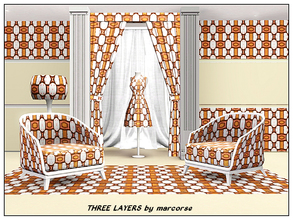 Sims 3 — Three Layers_marcoree by marcorse — Abstract pattern : abstract geometricl design in orange, brown and white,