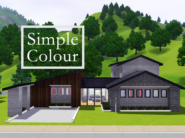 Sims 3 — Simple Colour by ChordSims2 — Inspired by the Wright's house in Sunset Valley. First floor:Living room, dining