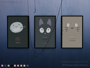 Sims 4 — 3T4 Studio Ghibli Movie Posters by iCedxLemonAde — 9 swatches separated into 3 sets It is my 1st 3T4 Conversion
