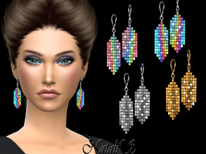 Sims 4 — NataliS_Sequin detail drop earrings by Natalis — Sequin detail drop earrings. FT-FA-YA 4 colors.