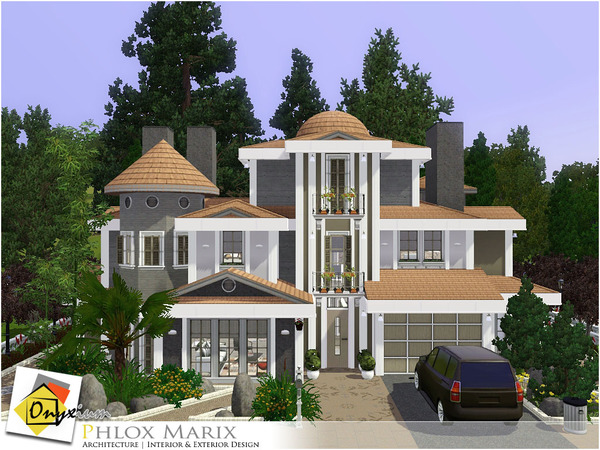 Sims 3 — Phlox Marix by Onyxium — On the first floor: Living Room | Dining Room | Kitchen | Bathroom | Garrage On the