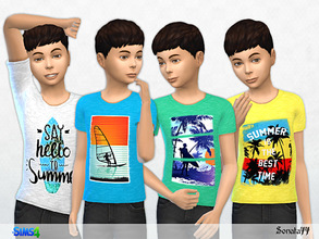 Sims 4 — S77 boy 21 by Sonata77 — T-shirt for boys with summer prints. New item. Base game. 4 colors.