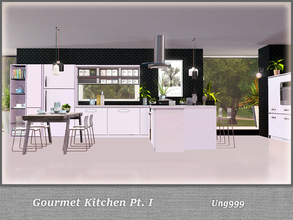 Sims 3 — Gourmet Kitchen Pt. I by ung999 — This kitchen set consists of 2 parts, part one of this set includes 11