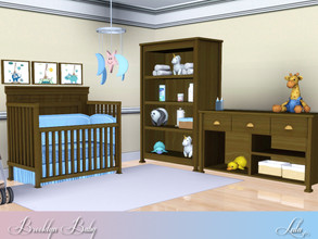 Sims 3 — Brooklyn Baby Nursery by Lulu265 — A small Nursery Set , in 2 colour options of dark wood and blue for the boys