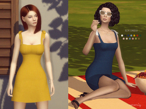 Sims 4 — Sun Dress by serenity-cc — - custom thumbnail - 16 swatches 