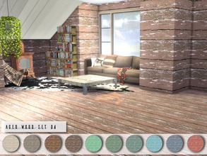 Sims 4 — Aged Wood Set 04 by Torque3 — This aged wood set provides a wear and tear/weathered look for your builds, the