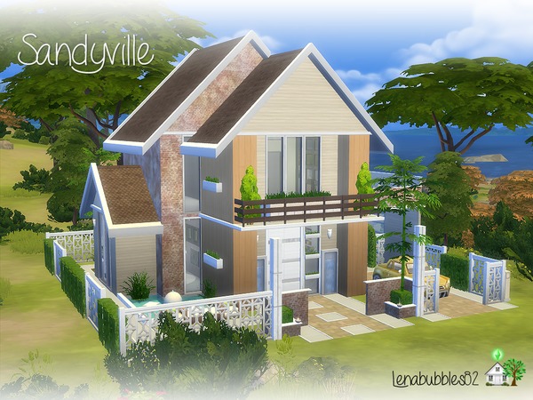 Sims 4 — Sandyville No CC by LenaSimsHomes — Lovely little two story house for your sim or sim couple Built in Windenburg