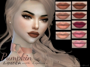 Sims 4 — Pumpkin Matte Lipstick with Lipliner by Baarbiie-GiirL — - this lipstick works with ALL Skins - with Lipliner -