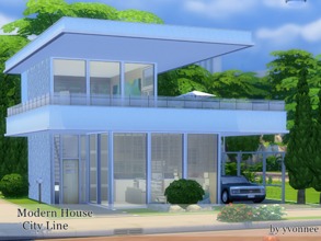 Sims 4 — City Line - No CC by yvonnee2 — Modern House City Line - No CC . Perfekt for single and couple with all what you