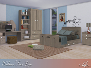 Sims 4 — Windermere Teen Bedroom  by Lulu265 — A tartan and music themed bedroom that any teen would love . 3 colour