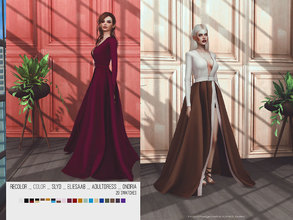 Sims 4 — Recolor SLYD ElieSaab AdultDress Ondria by HelgaTisha — - 20 swatches / 24 pattern - Dress You NEED to download