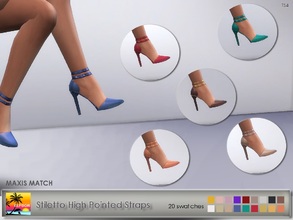 Sims 4 — Stiletto High Pointed Straps by Elfdor — One more edit of Maxis shoes but a little bit better. Enjoy! - 20