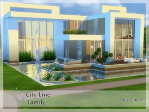 Sims 4 — City Line - Family - No CC by yvonnee2 — City line - Family . New edition from City Line Comfort. Modern House