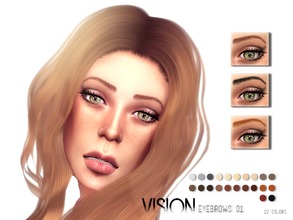 Sims 4 — Vision Eyebrows V01 by Torque3 — Slightly arched eyebrows with medium detail to provide a fine thickness hair