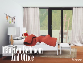 Sims 3 — Maarten Bedroom And Office  by pyszny16 — Maarten Bedroom &amp;amp; Office have elegant, scandinavian look