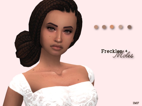 Sims 4 — IMF Freckles + Moles F/M by IzzieMcFire — Freckles + Moles contains 5 colors for female & male adult,
