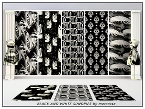 Sims 3 — Black and White Sundries_marcorse. by marcorse — Afive pattern selection from my Sundries folder . .all are