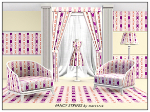 Sims 3 — Fancy Stripes_marcorse by marcorse — Abstract pattern: abstract vertical stripes in purple, light tan and pink